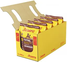 Упаковка сухого корму Josera Festival для дорослих собак з лососем 5 шт по 900 г (4032254745204)