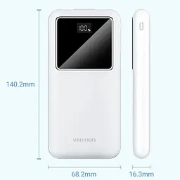 Універсальна мобільна батарея Vention 10000mAh PD QC 3.0 Білий (FHKW0) - мініатюра 5