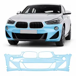 Антигравійна захисна бронеплівка за лекалами для BMW X2 F39 2018-2023 - передній бампер