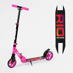 Самокат Best Scooter Rio 68-89х54.5 см Рожево-чорний 000283539 - мініатюра 3