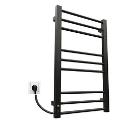 Електрична рушникосушарка Kosser Степ 800x500 EL ДСТ02EL, Чорний матовий, Ліве