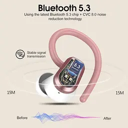 Бездротові навушники Poounur Bluetooth 5.3 з HD-мікрофоном - мініатюра 2
