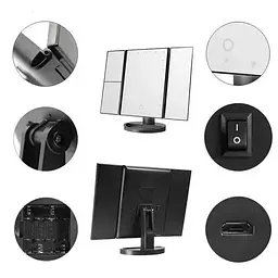 Дзеркало потрійне для макіяжу Superstar Magnifying Mirror із LED-підсвічуванням прямокутне зі збільшенням - мініатюра 6