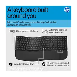 Клавіатура HP 680 Comfort Dual-Mode UA Black (8T6L8AA) - мініатюра 3