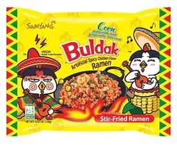 Локшина швидкого приготування Samyang Buldak Corn Artificial Spicy Chicken Flavor Ramen 130г