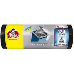 Пакети для сміття Помічниця 120 л 10 шт. (4820012340194)