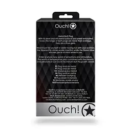 Анальна пробка Ouch! Heart Gem Butt Plug Large, 9.3 см (сріблястий) - мініатюра 9