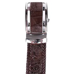 Ремінь-автомат з натуральної шкіри крокодила коричневий CROCODILE LEATHER 18171 120 см - мініатюра 6