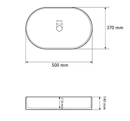 Умивальник VBI Verona 50 накладний 50x37 см granit glossy VBI-011332 - мініатюра 5