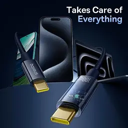 Кабель Baseus Explorer with Auto Shutdown USB-C to USB-C 100w 2m Cluster Black (P10319704111-00) [155540] - мініатюра 8
