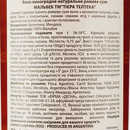 Вино Tierra Telteca Malbec Rose рожеве сухе 0.75 л - мініатюра 3