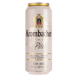 Пиво Krombacher Pils, светлое, фильтрованное, ж/б, 4,8%, 0,5 л