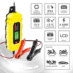 Портативний зарядний пристрій для автомобільного акумулятора Trotec PBCS 4A, 12V, 4-120Ah (4675000005) - мініатюра 10