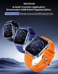 Смарт-годинник REMAX AI WATCH 31 (4GB RAM) 51mm. 400 mAh. IP68 Blue - мініатюра 2