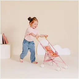 Коляска-тростинка Smoby Toys Бебі Ньорс 51х25х57 см терракотова пудра (7600220408) - мініатюра 4
