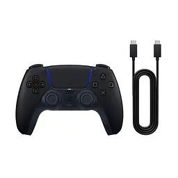 Геймпад Sony Playstation DualSense Bluetooth PS5 Midnight Black (USB-C кабель) (1000051651) - мініатюра 2