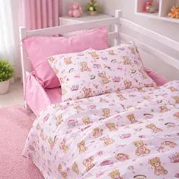 Комплект постільної білизни MirSon Ranforce Elite Little Teddy pink 143x210 см (2200012567890) - мініатюра 2
