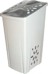 Кошик для білизни 45L PERLA 30x35x60h з кришкою, білий