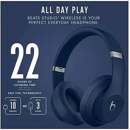 Бездротові навушники Beats Studio 3 Wireless Over-Ear Headphones темно сині MX402 - мініатюра 5