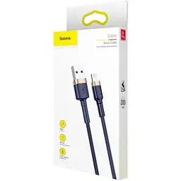 Кабель Baseus Cafule USB-A to Lightning 2m Gold/Blue (CALKLF-CV3) [169522] - мініатюра 7