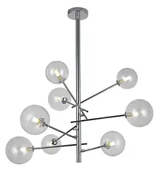 Люстра стельова Levistella 761LLP01-8 CR+CL, G9, метал, скло, сучасний стиль, модерн