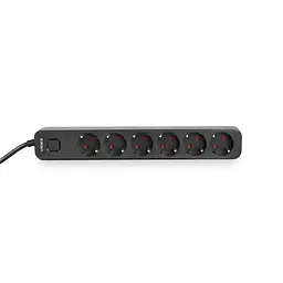 Мережевий подовжувач VIDEX ONCORD з/з 6п 3м (3x1.5мм) з кнопкою Black VIDEX (27692-000) - мініатюра 4