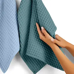 Рушники вафельні Cosas Greek Waffle Fancy CS3 2 шт., 75x95 см/75x130 см, темно-зелені/блакитні - мініатюра 8