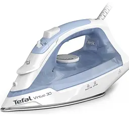 Праска Tefal Virtuo, синій, 2000W, кераміка, паровий удар, резервур 240мл, захист від накипу, вертикальна відпарювання, ручна
