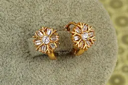 Сережки дитячі Xuping Jewelry сніжинка 1,3 см золотисті - мініатюра 2