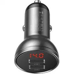 Автомобільний зарядний пристрій Baseus 2USB + Cable Type-C TZCCBX-C0G Black - мініатюра 2