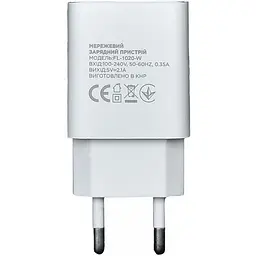 Мережевий зарядний пристрій Florence 1USB 2A White (FL-1020-W) - мініатюра 2