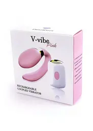 Вібратор для пар V-Vibe Pink, USB, 7 Function, Remote Control - мініатюра 8