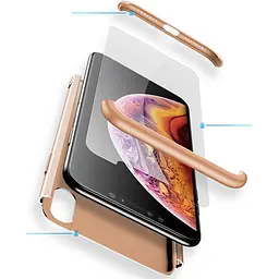 Чохол-накладка GKK 3 in 1 Hard PC Case Apple iPhone XS Max Gold - мініатюра 2