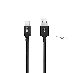 Кабель HOCO X14 USB to Type-C 3A, 1m, nylon, aluminum connectors, Чорний