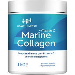 Дієтична добавка Health Hunter Морський колаген + Вітамін С зі смаком персика 150 г