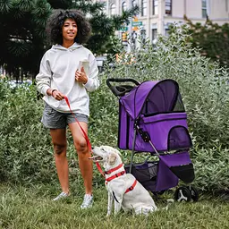 Коляска для котів та собак Bestopet Люпосанчик BS-RL-16 Purple - мініатюра 3