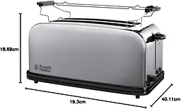 Тостер Oxford 1600Вт, довгі слоти на 4 тости, метал, сріблястий Russell Hobbs teh0025682 - мініатюра 7