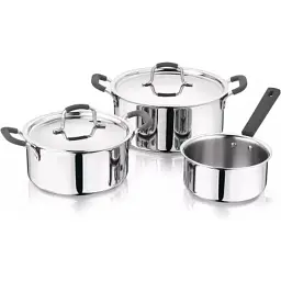 Набір посуду MasterPro Foodies collection 2 каструлі та ківш 16/20/24 см (BGEU-5539)