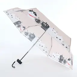 Жіноча складана парасолька механічна Art Rain 90 см бежева - мініатюра 3