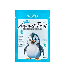 Маска для обличчя поживна Sadoer Animal Fruit Penguin AloeVera тканинна 25 г