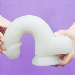 Неоновий фалоімітатор LoveToy Lumino Play 20.9 см блакитний - мініатюра 15