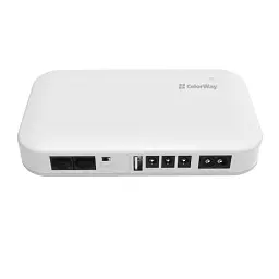 Джерело безперебійного живлення для роутера ColorWay Mini DC UPS, White, 10000 mAh (37Wh), 1xDC (12V/1.4A), 1xDC (9V/1.8A), 1xDC (5V/1.8A), 1xUSB (5V/1.8A), PoE (15V/1.3A / 24V/0.9A), індикатор заряду (CW-PB100LI3WT) - мініатюра 3
