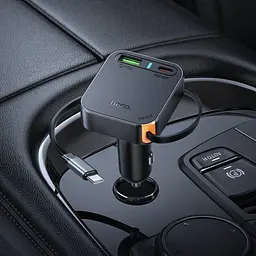 Автозарядне Hoco nz18 65w + кабель рулетка - мініатюра 9
