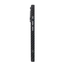 Карбоновый чехол для Apple iPhone 17, LikeCarbon2 MagCase, черный, тонкий защитный чехол-панель из поликарбоната с магнитами N52, MagSafe, противоударный, совместим с беспроводной зарядкой, приподнятые края для защиты камеры, ArmorStandart (ARM86257) - мініатюра 6
