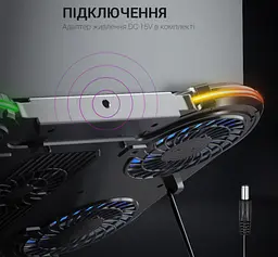 Охолоджувальна підставка для ноутбука до 18 дюймів GamePro GPCP-1450 5xfans - мініатюра 7