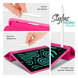 Чохол-книжка Epic Gum Stylus для планшета Samsung Galaxy Tab S9+ /S9+FE /S10+ 12.4 Малиновий - мініатюра 4