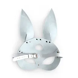 Маска Art of Sex Bunny mask шкіряна зайчика біла - мініатюра 4
