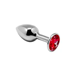 Анальная пробка – S Alive – Mini Metal Butt Plug, 7х2.8 см, красная - миниатюра 2