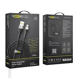 Кабель для заряджання та обміну даними USB Yoki YK-EX11 EXTRA Series USB/MicroUSB 60W 3A/20V 2 m Black - мініатюра 2