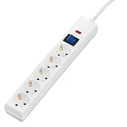 Подовжувач мережевий з фільтром 5 розеток 3 метри 2E Power Extension 5 Type F 3m 16 A Filter White